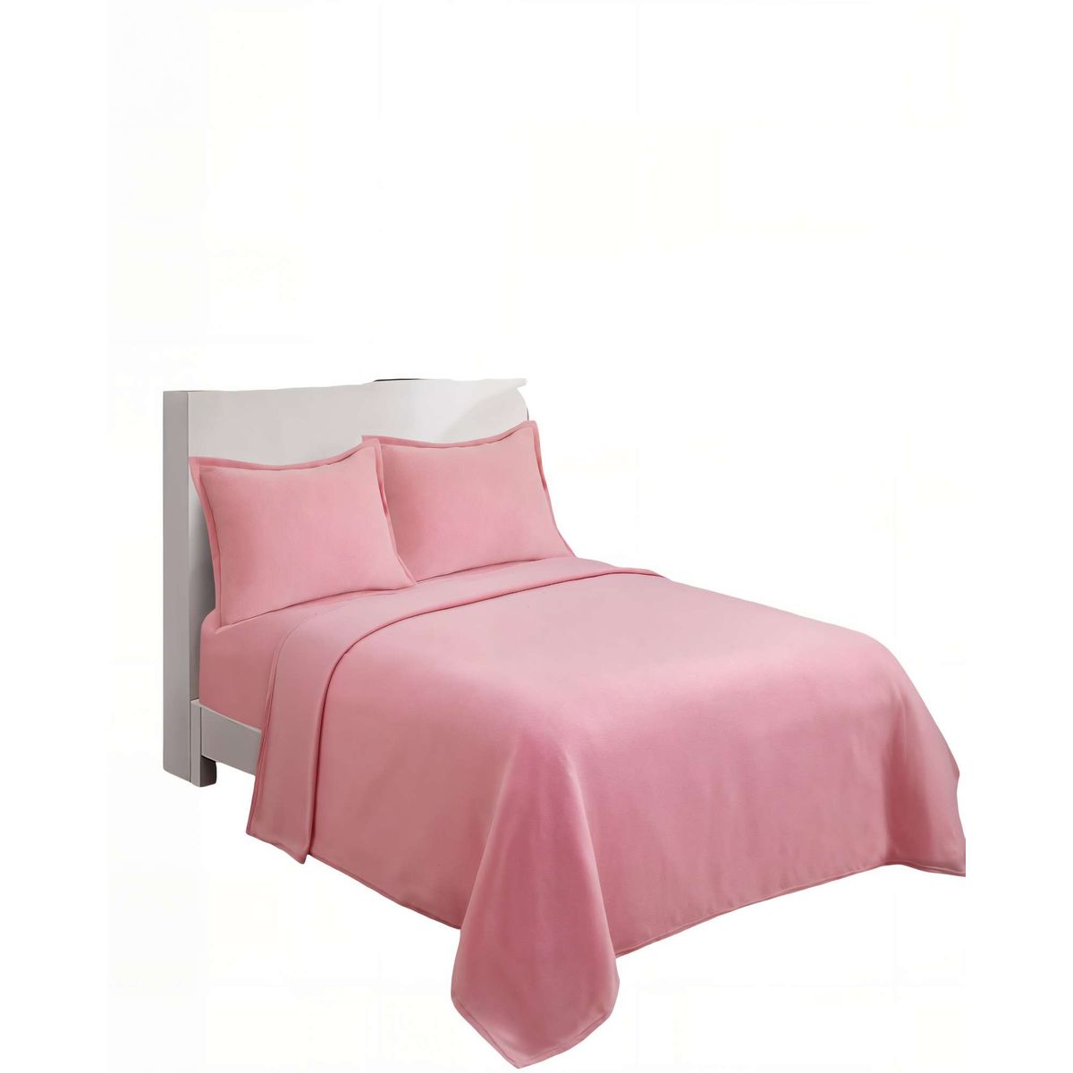GENERICO - SABANA POLAR PREMIUM PLAZA Y MEDIA  COLOR ROSADO