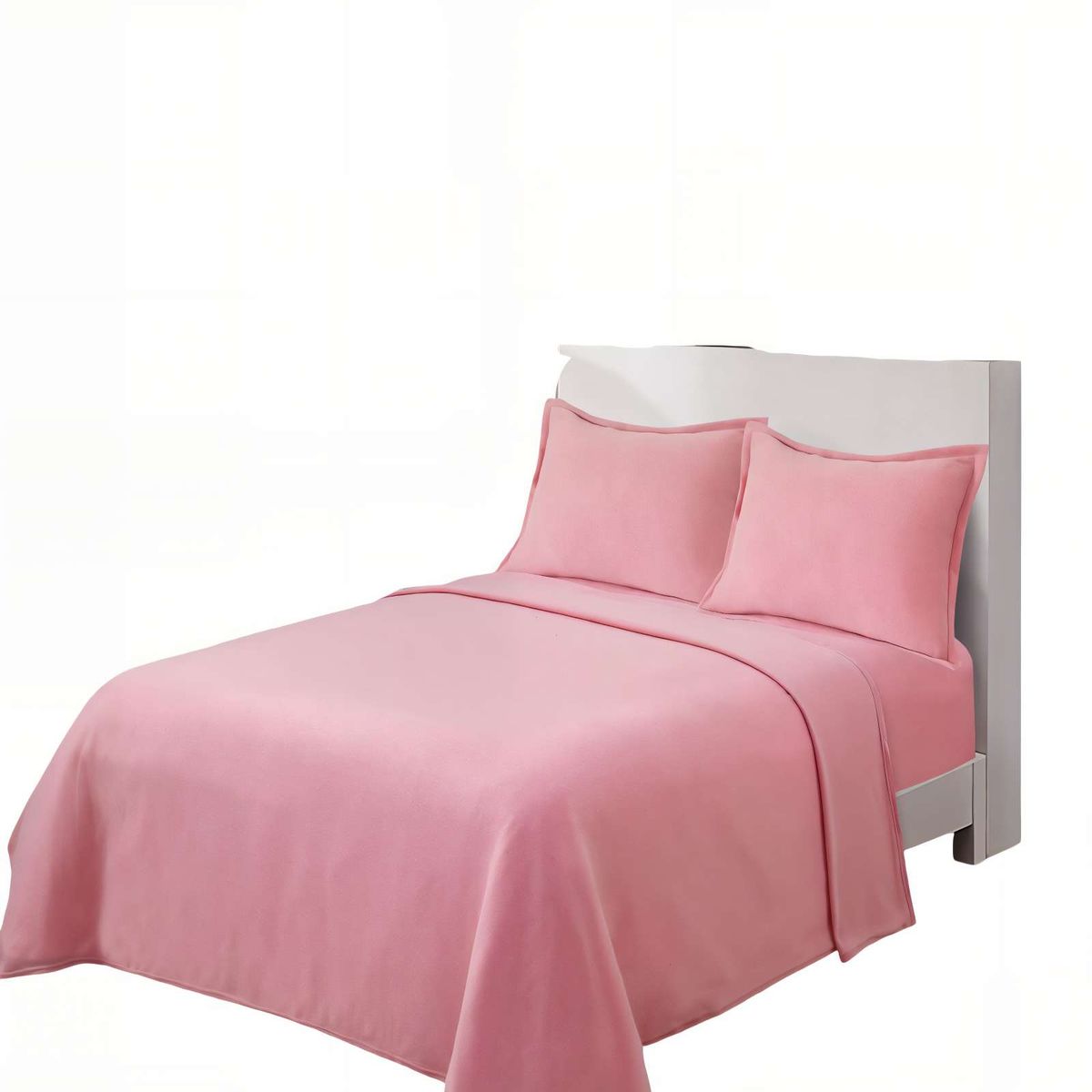 GENERICO - SABANA POLAR PREMIUM PLAZA Y MEDIA  COLOR ROSADO