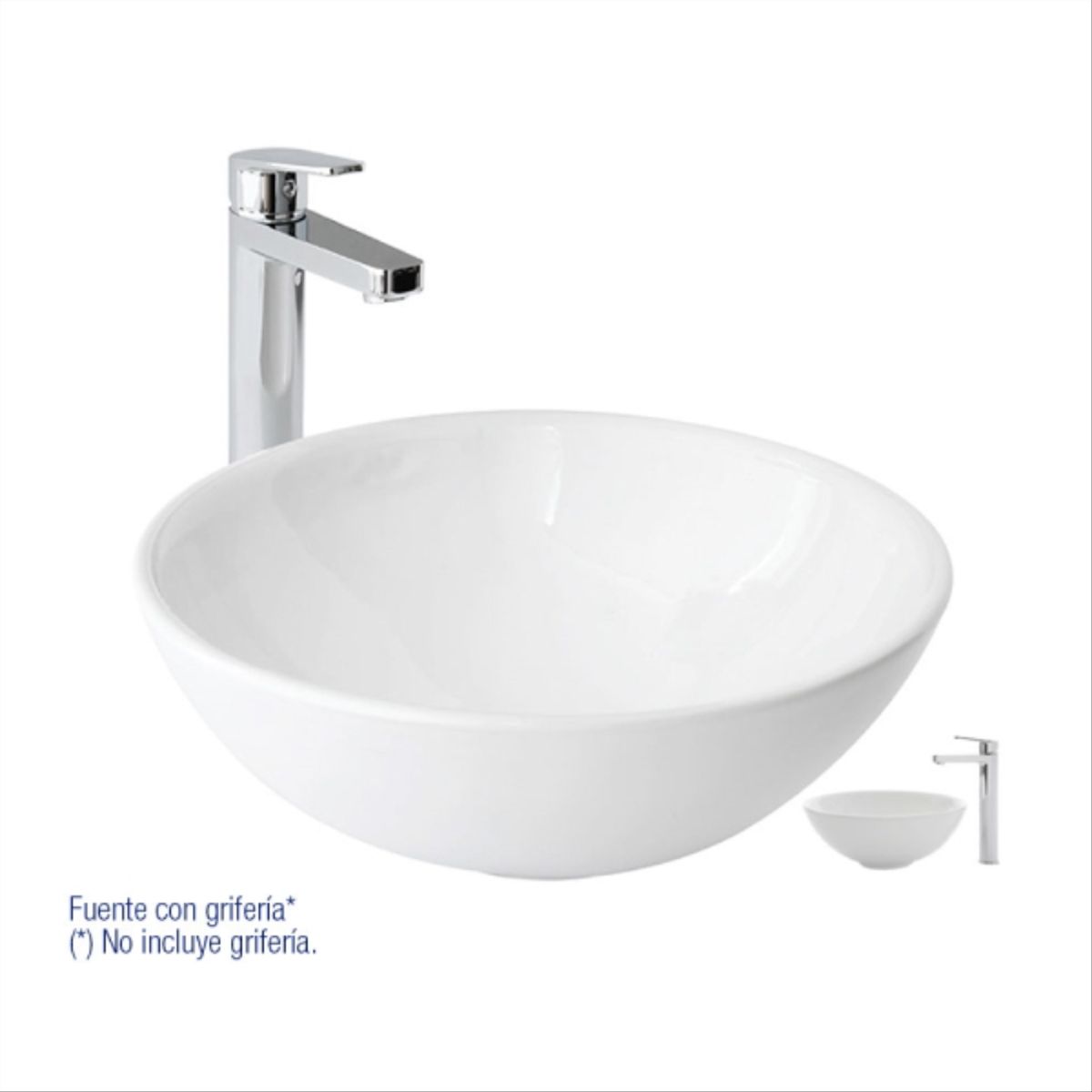 FANALOZA - Lavamanos sobreponer para mueble vanitorio 39,6x16x39,6 cm Oasis slim