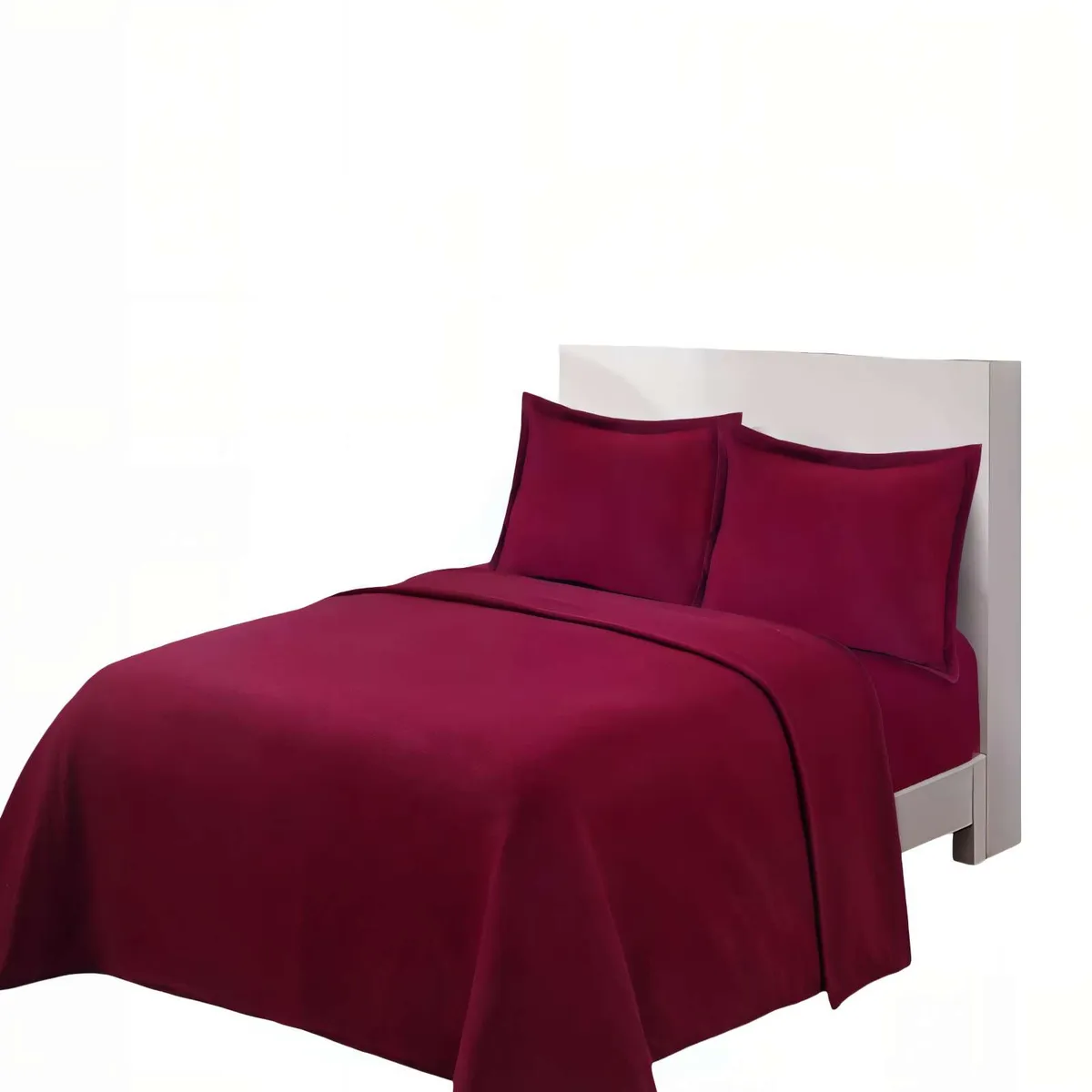 GENERICO - SABANA POLAR PREMIUM 2 PLAZAS  COLOR BURDEO
