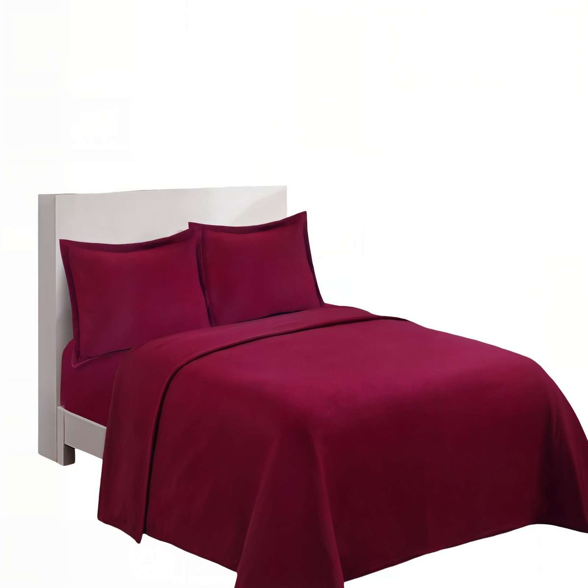 GENERICO - SABANA POLAR PREMIUM 2 PLAZAS  COLOR BURDEO