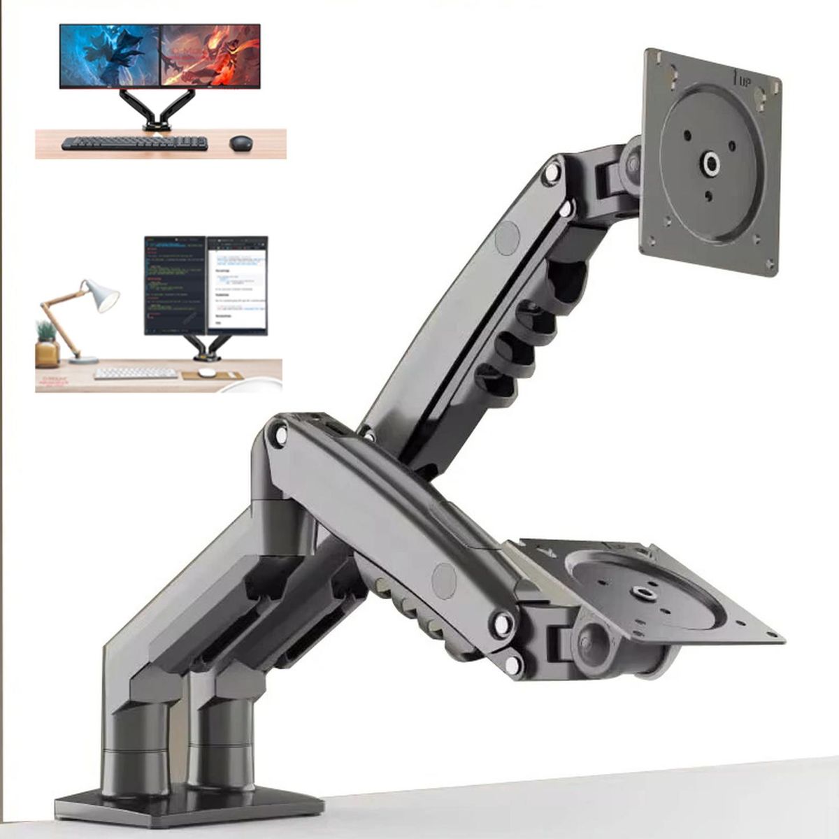 GENERICO - Brazo Soporte Doble Monitor Nb F160 17-27'' Gas Ergonómico