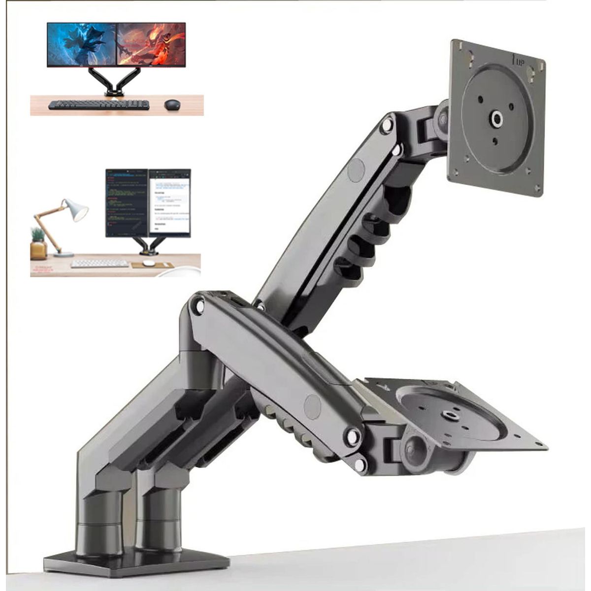 GENERICO - Brazo Soporte Doble Monitor Nb F160 17-27'' Gas Ergonómico