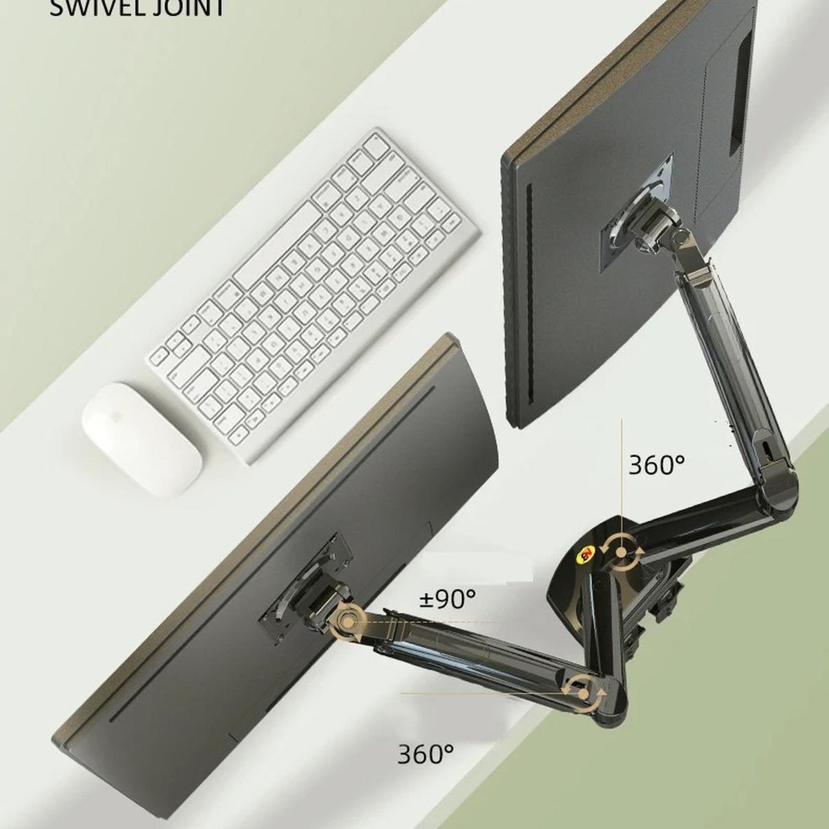 GENERICO - Brazo Soporte Doble Monitor Nb F160 17-27'' Gas Ergonómico
