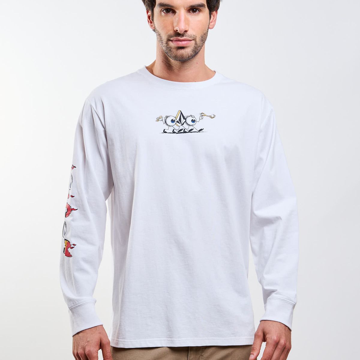 VOLCOM - Polera ML Ds-Budz Blanco Hombre Volcom