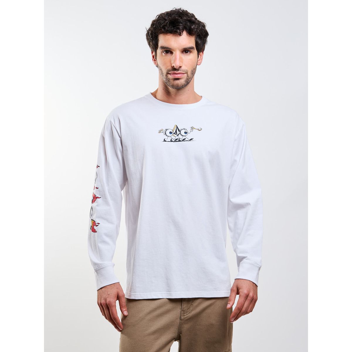 VOLCOM - Polera ML Ds-Budz Blanco Hombre Volcom