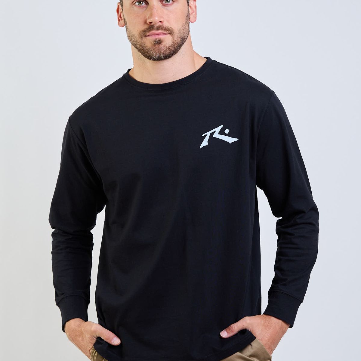 RUSTY - Polera ML Space Lava Negro Hombre Rusty