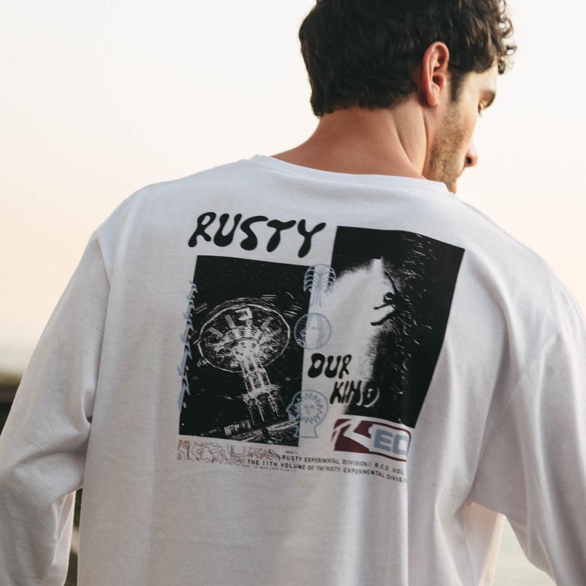 RUSTY - Polera ML Red Vol. Xi Blanco Hombre Rusty