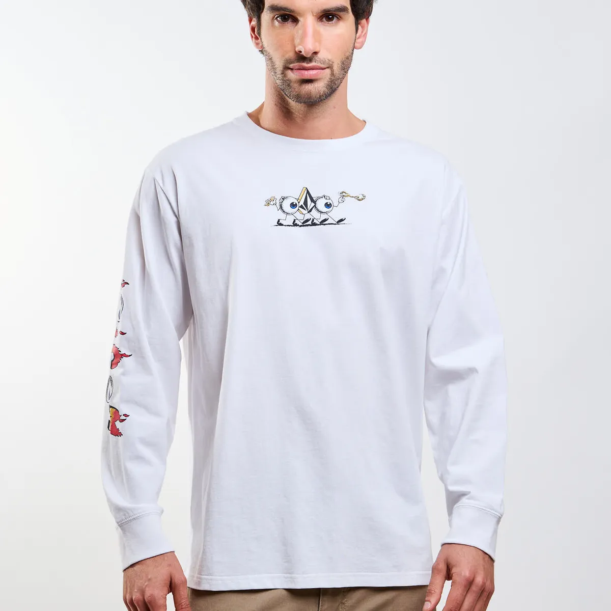 VOLCOM - Polera ML Ds-Budz Blanco Hombre Volcom