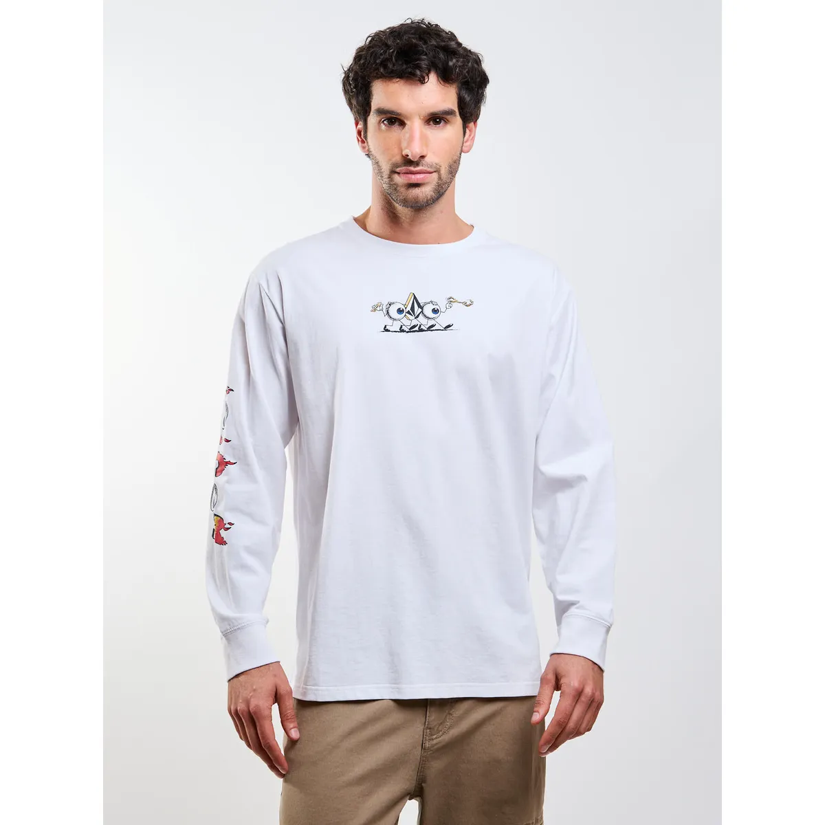 VOLCOM - Polera ML Ds-Budz Blanco Hombre Volcom