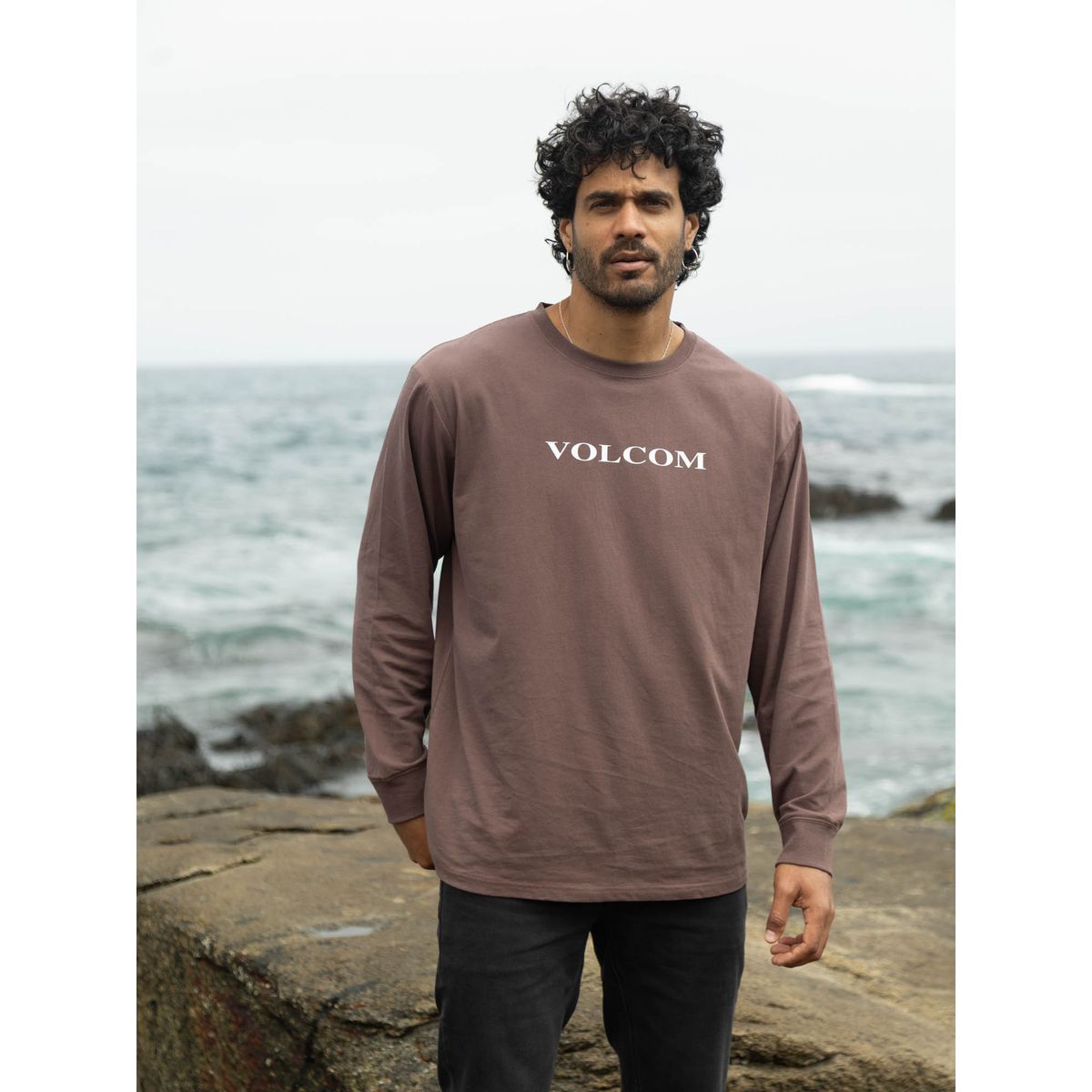 VOLCOM - Polera ML VLC Stone Café Hombre Volcom