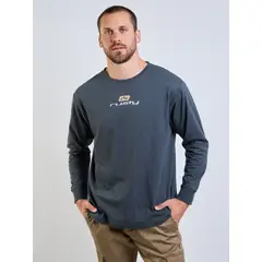 RUSTY - Polera ML Speed R Gris Hombre