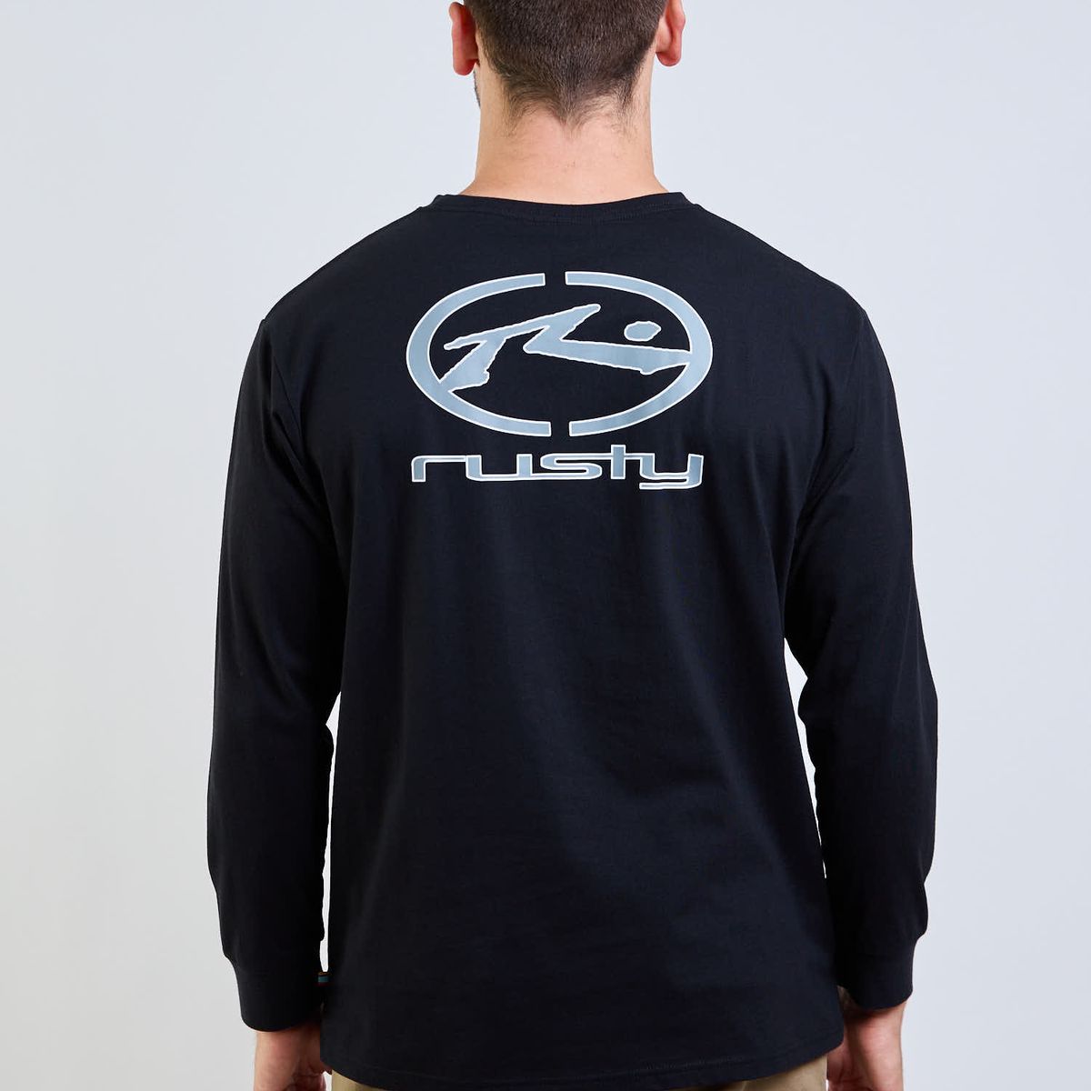 RUSTY - Polera ML Rusty Target Negro Hombre Rusty