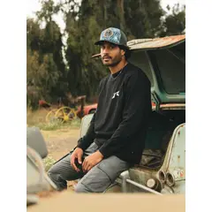 RUSTY - Polera ML R Logo Negro Hombre