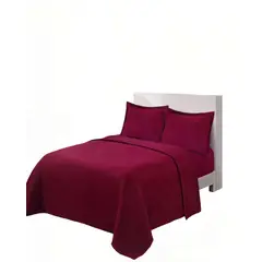 GENERICO - SABANA PREMIUM POLAR 2 PLAZAS COLOR BURDEO