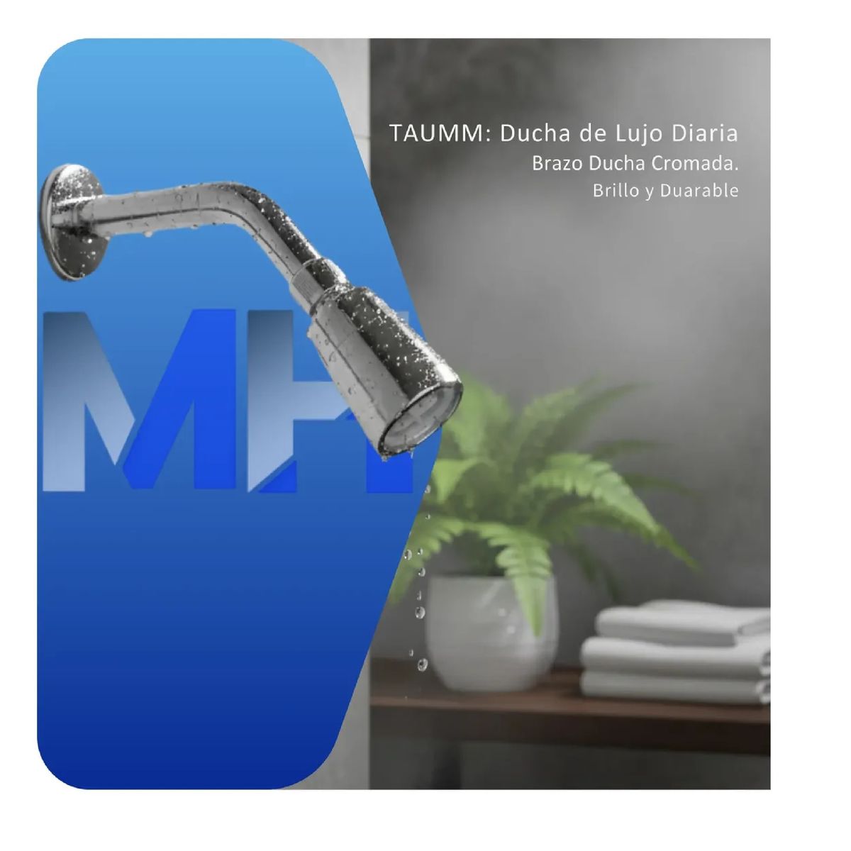 TAUMM - Brazos Ducha Plastico Cromada Al Muro Con Difusor Taumm X36