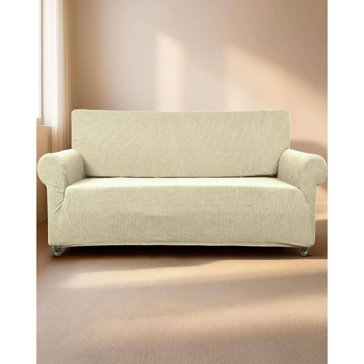 GENERICO - FUNDA DE MUEBLE 3 CUERPOS CUADRILLE BEIGE