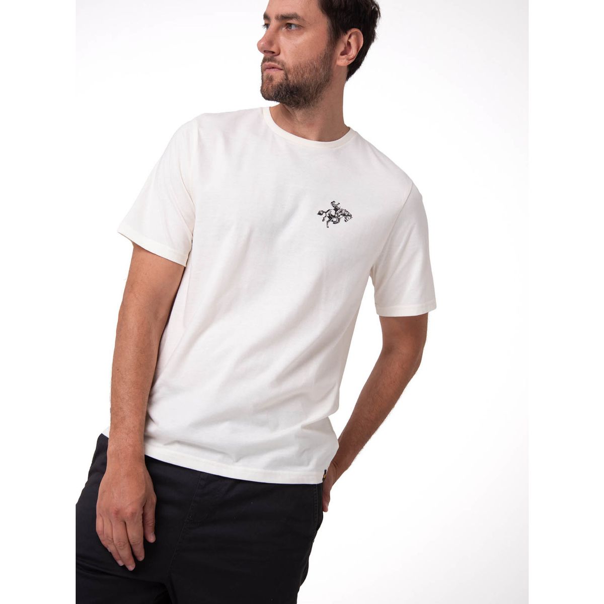 CAT - Polera Manga Corta Hombre Western Urban Blanco CAT