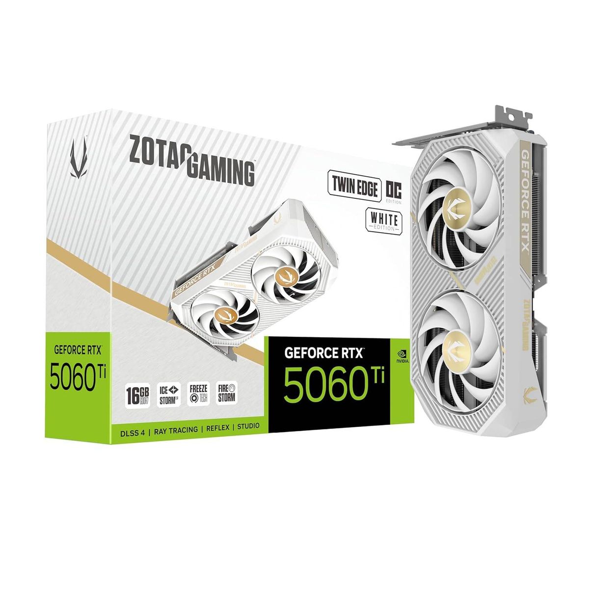 ZOTAC - Tarjeta De Video Zotac NVIDIA GeForce RTX 5060Ti Twin Edge OC White, 16GB GDDR7, 128-Bits