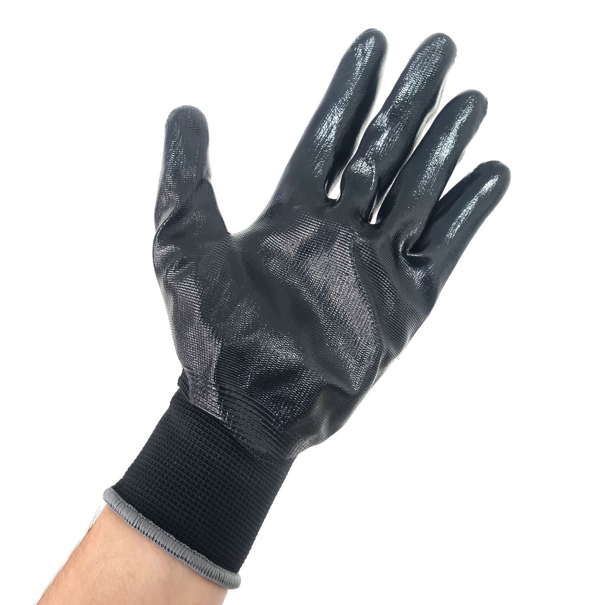 GENERICO - Guante Multiproposito Palma De Nitrilo Negro - 10 Pares