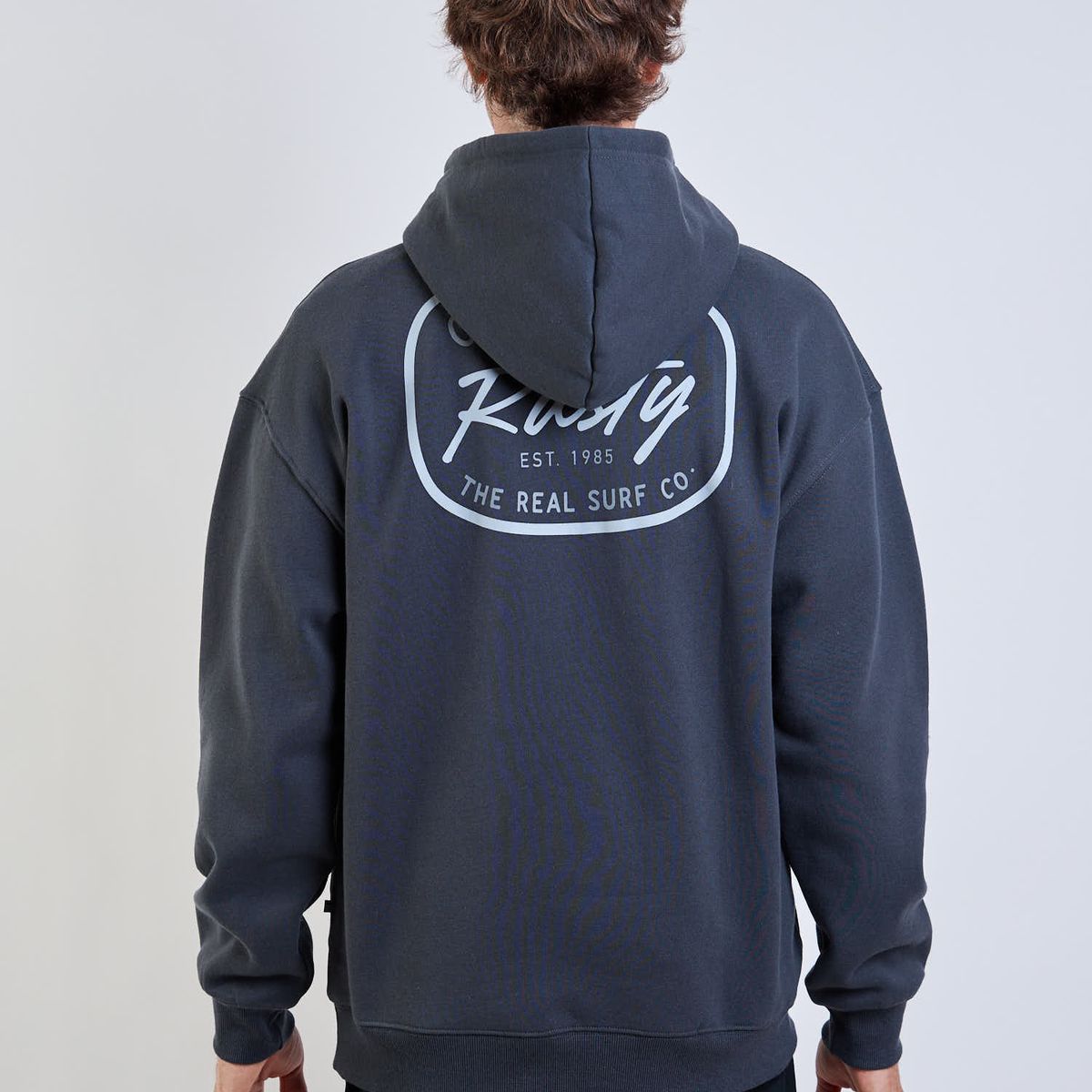 RUSTY - Poleron Canguro Real Surf Hoodie Gris Hombre Rusty