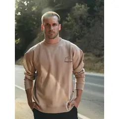 RUSTY - Poleron CR Lines Crew Beige Hombre