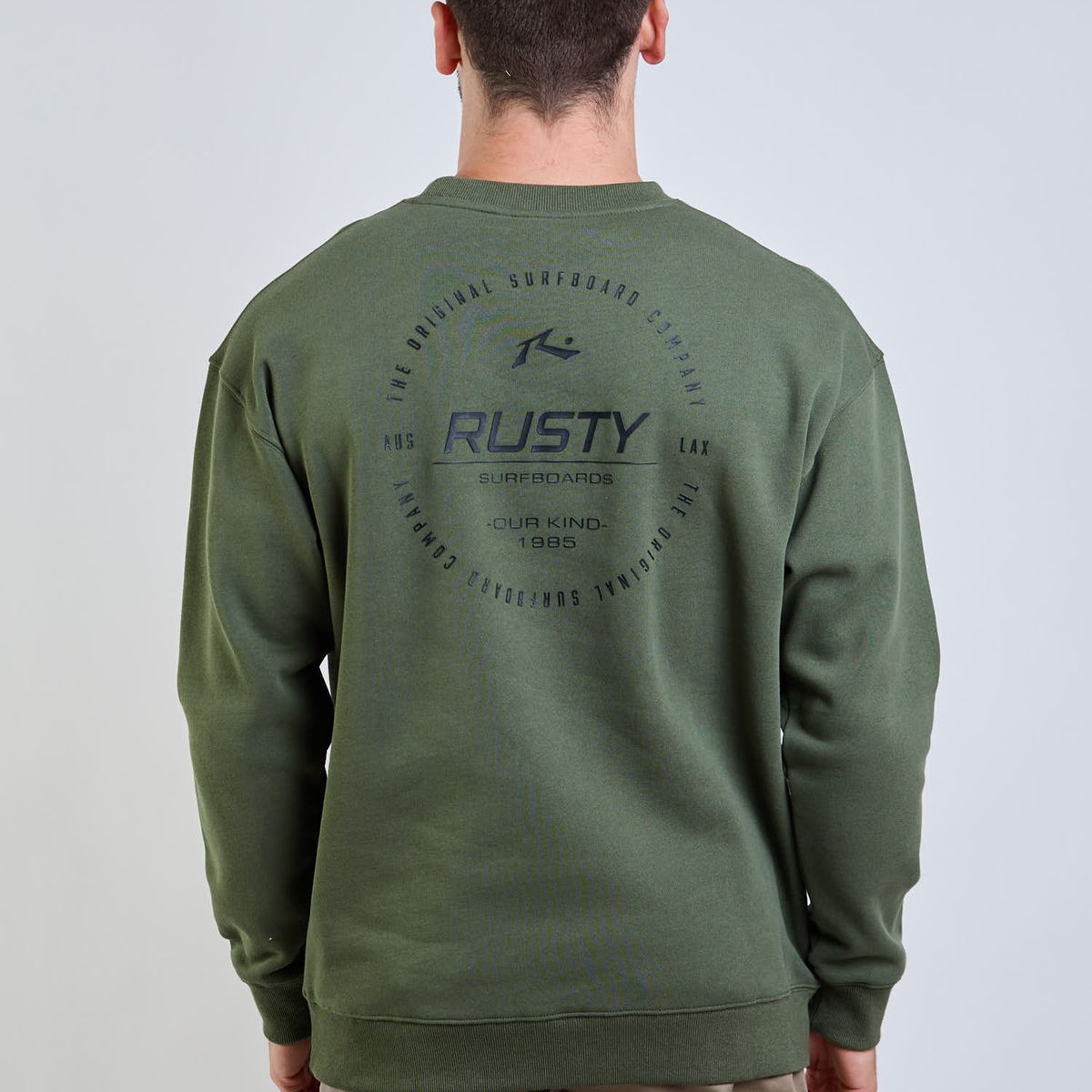 RUSTY - Poleron CR Seal Our Kind Crew Verde Hombre Rusty