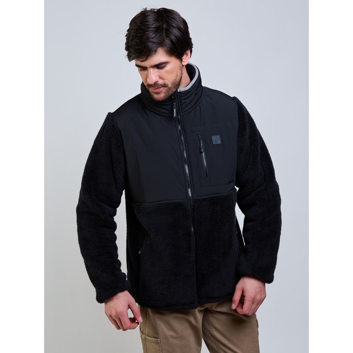 VOLCOM - Poleron Chiporro Stone Bat Negro Hombre Volcom