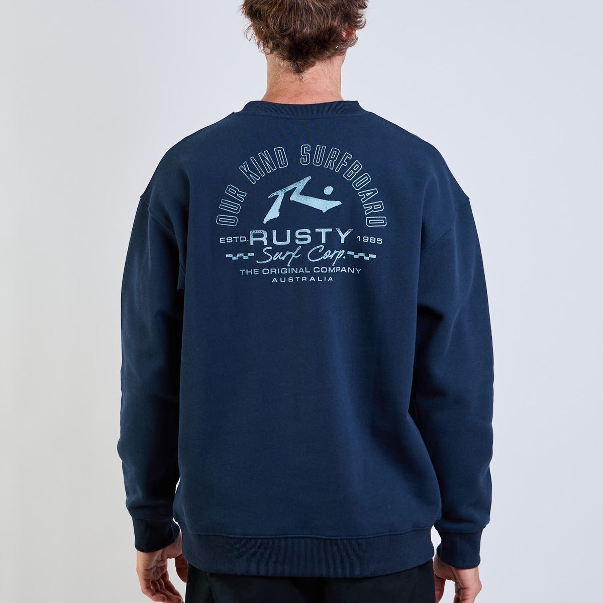 RUSTY - Poleron CR Heat Surf Crew Azul Hombre Rusty