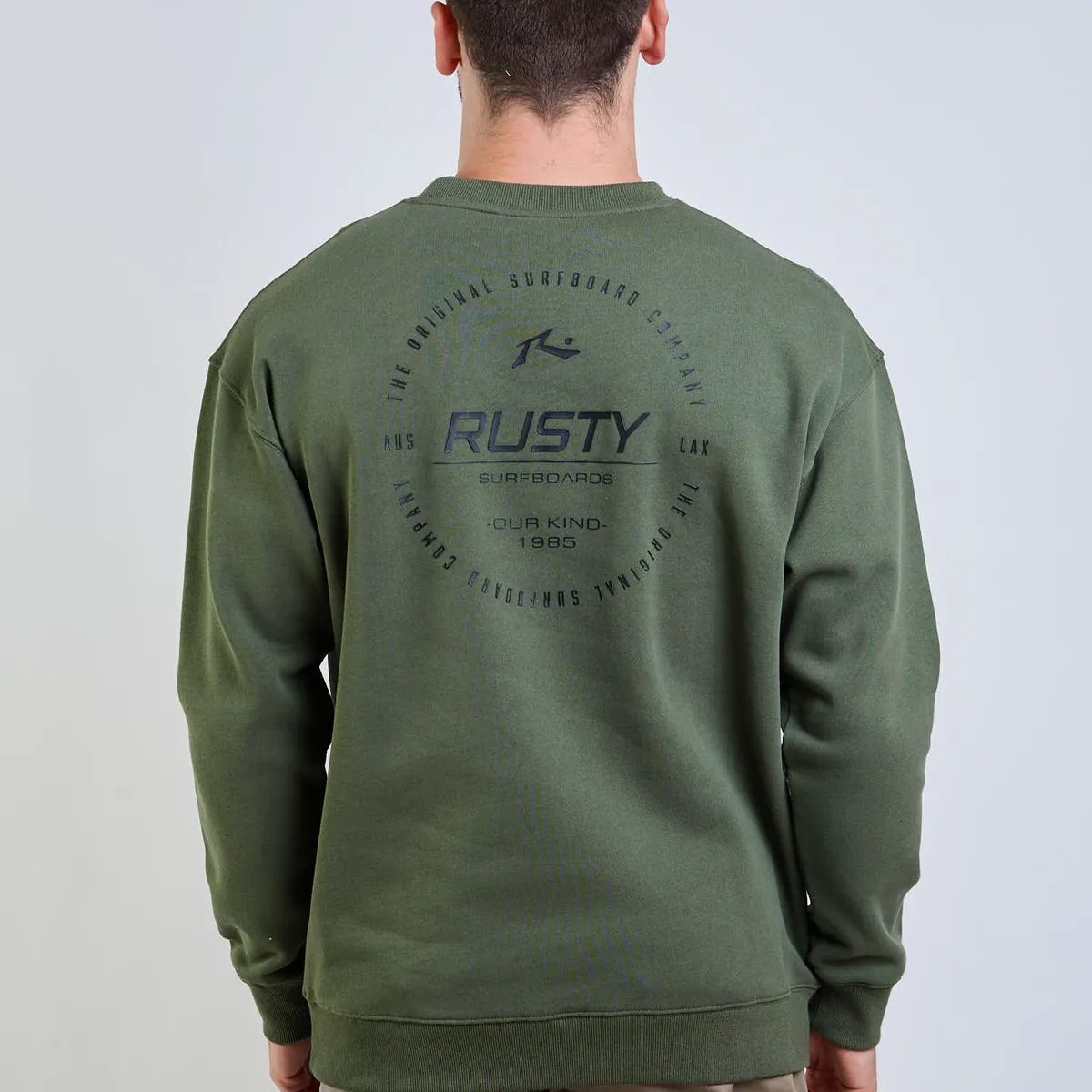 RUSTY - Poleron CR Seal Our Kind Crew Verde Hombre Rusty