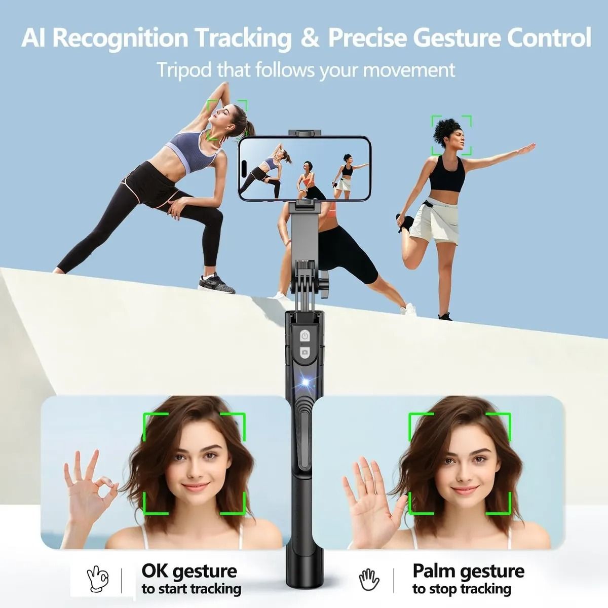 EVERSO - Trípode Celular Camara Soportes 183 Cm Control Bluetooth
