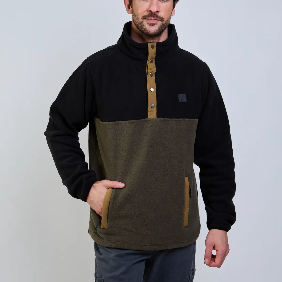 VOLCOM - Poleron Polar Search Zip Crew Verde Hombre Volcom