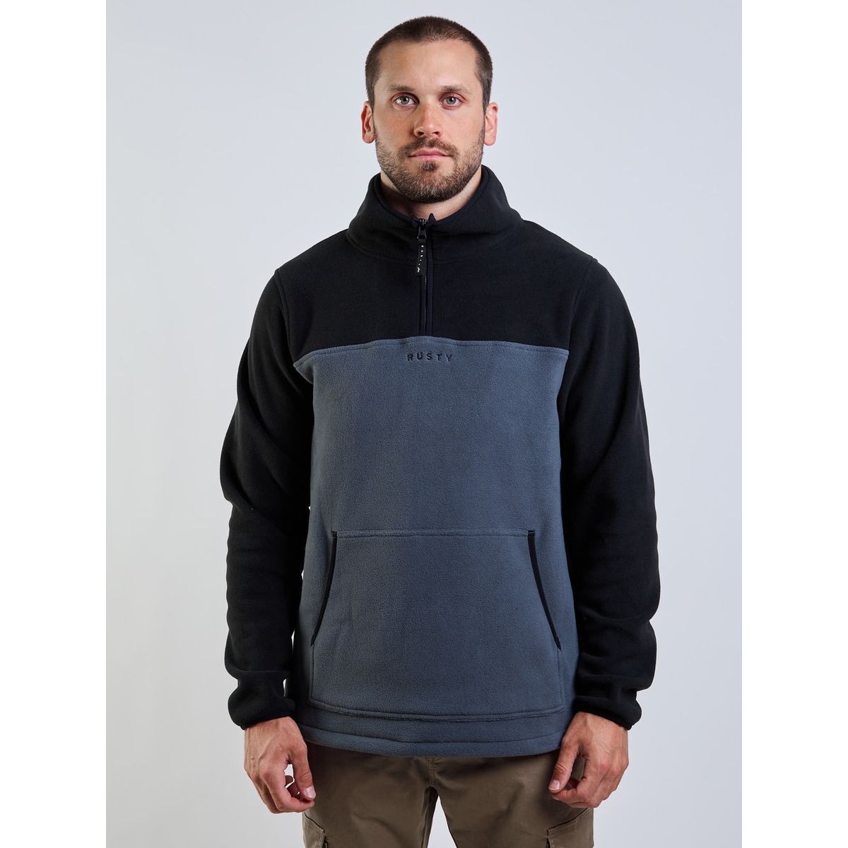 RUSTY - Poleron Polar Salted R Gris Hombre Rusty