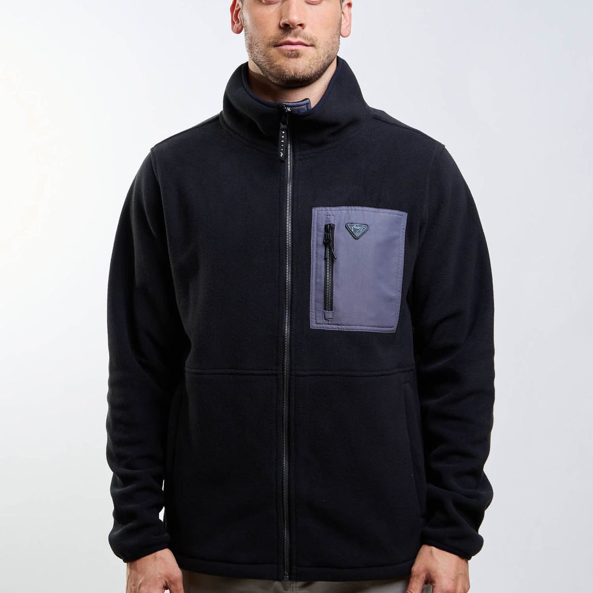 RUSTY - Poleron Polar Stonebat Negro Hombre Rusty