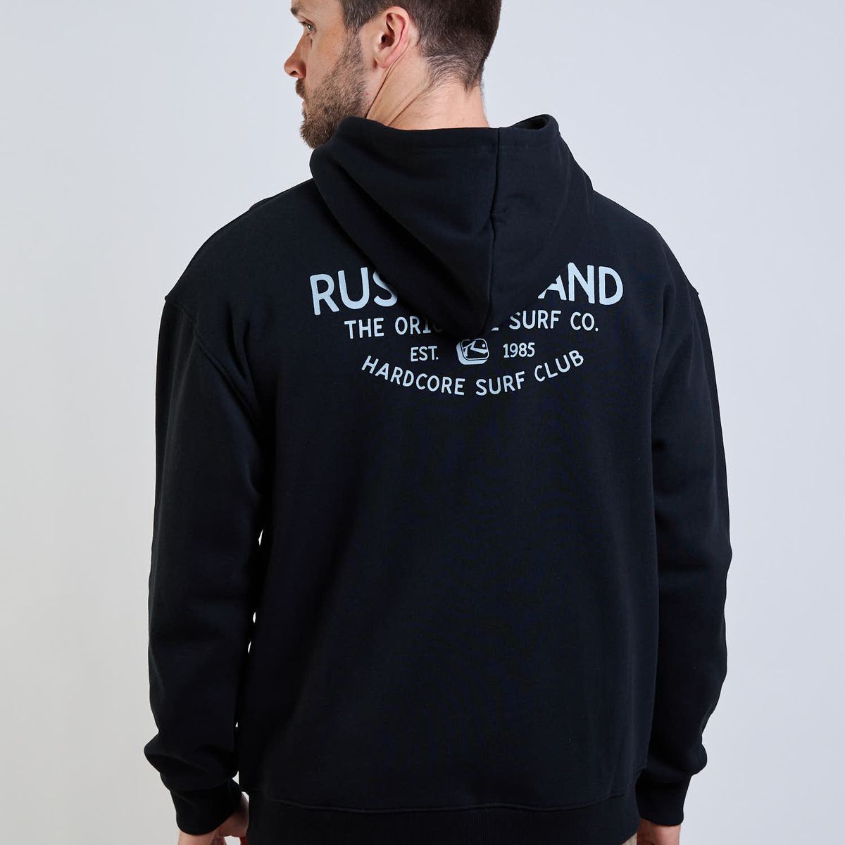 RUSTY - Poleron FZ Hxc Surf Club Zip Negro Hombre Rusty