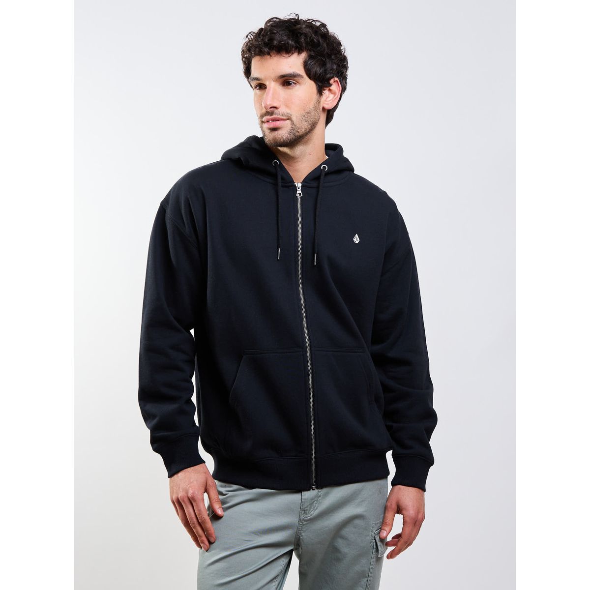 VOLCOM - Poleron FZ Single Stone Zip Negro Hombre Volcom