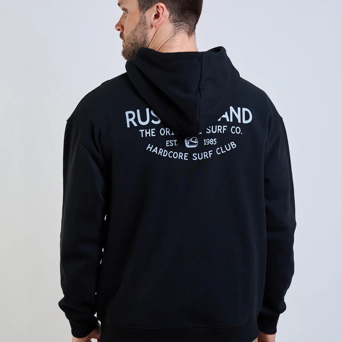 RUSTY - Poleron FZ Hxc Surf Club Zip Negro Hombre Rusty