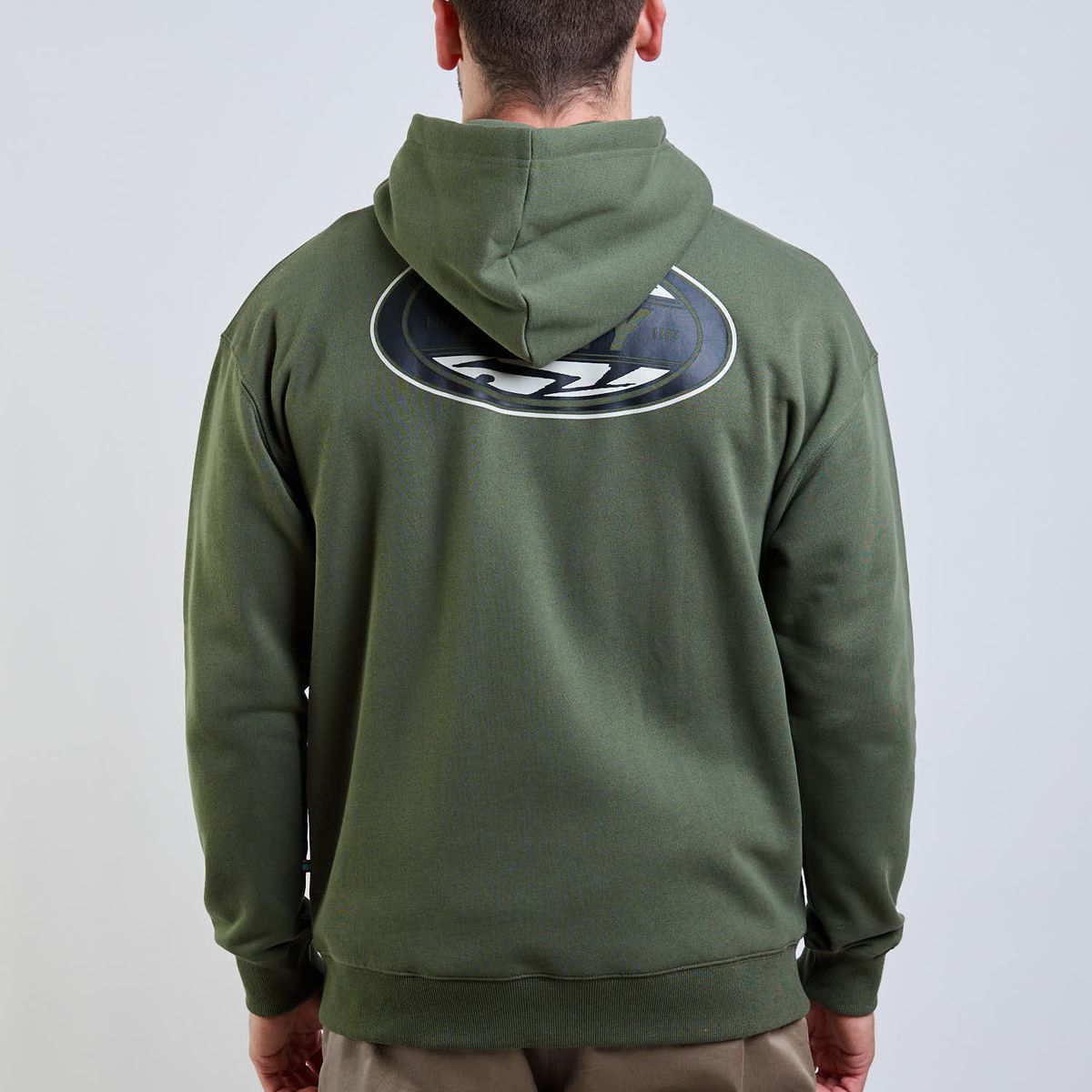 RUSTY - Poleron FZ R Mix Oval Zip Verde Hombre Rusty