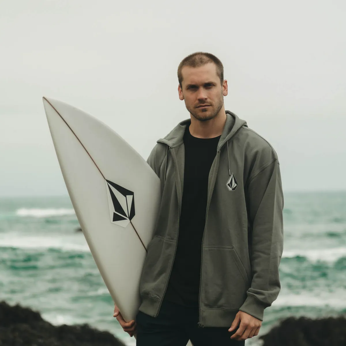 VOLCOM - Poleron FZ Tallows Zip Verde Hombre Volcom