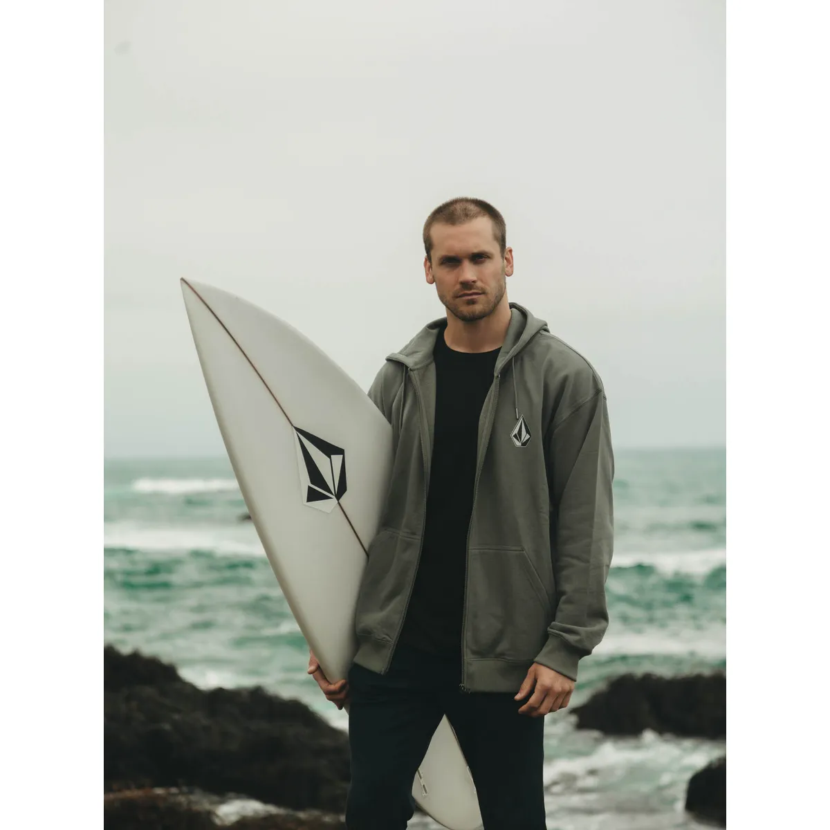 VOLCOM - Poleron FZ Tallows Zip Verde Hombre Volcom