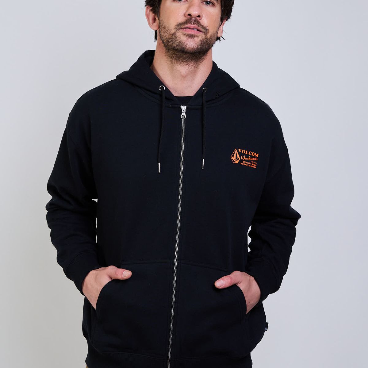 VOLCOM - Poleron FZ Volcom Workwear Zip Negro Hombre Volcom