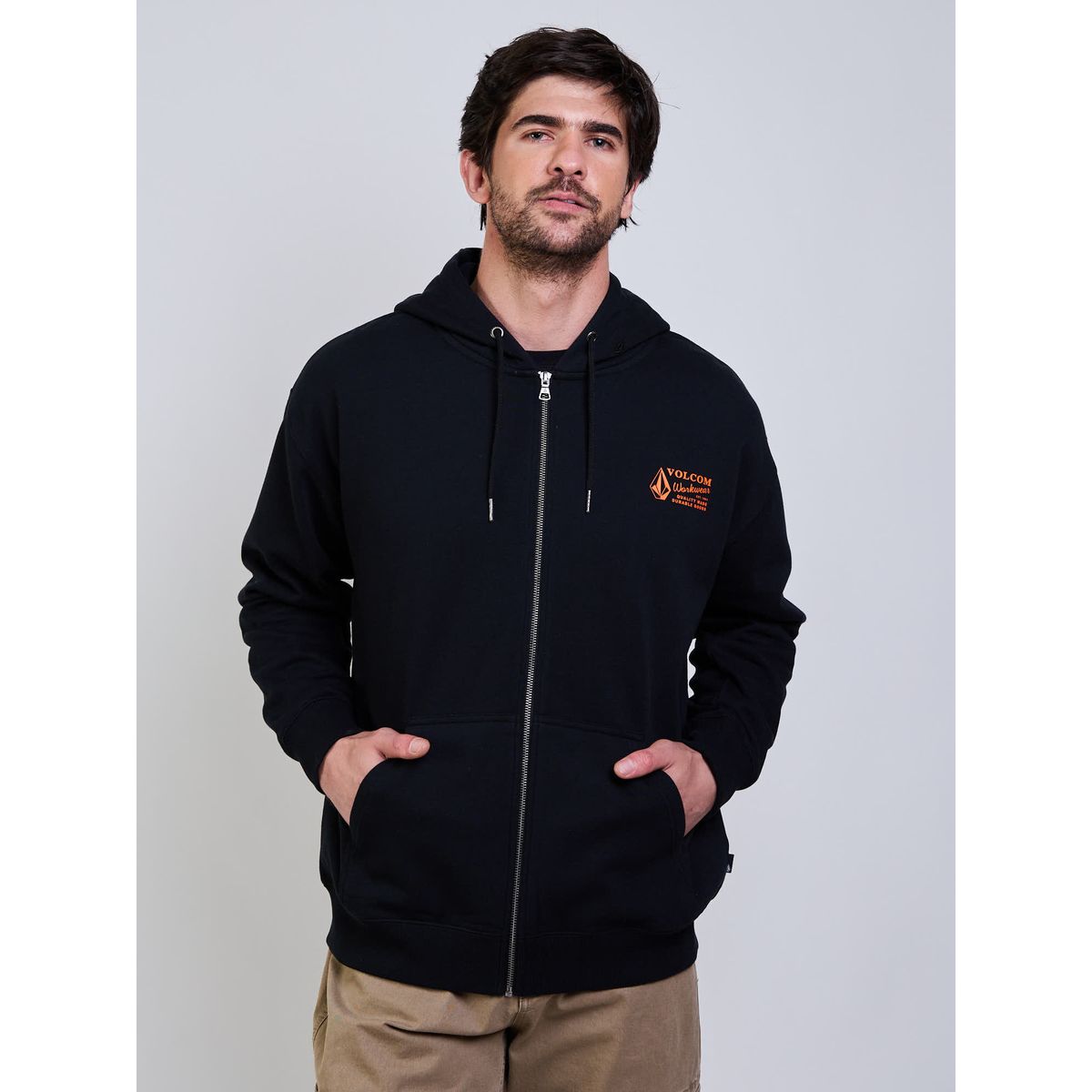 VOLCOM - Poleron FZ Volcom Workwear Zip Negro Hombre Volcom