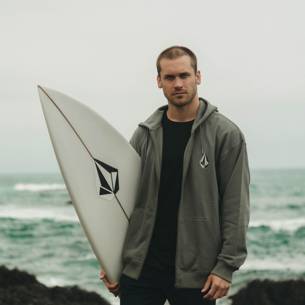 VOLCOM - Poleron FZ Tallows Zip Verde Hombre Volcom