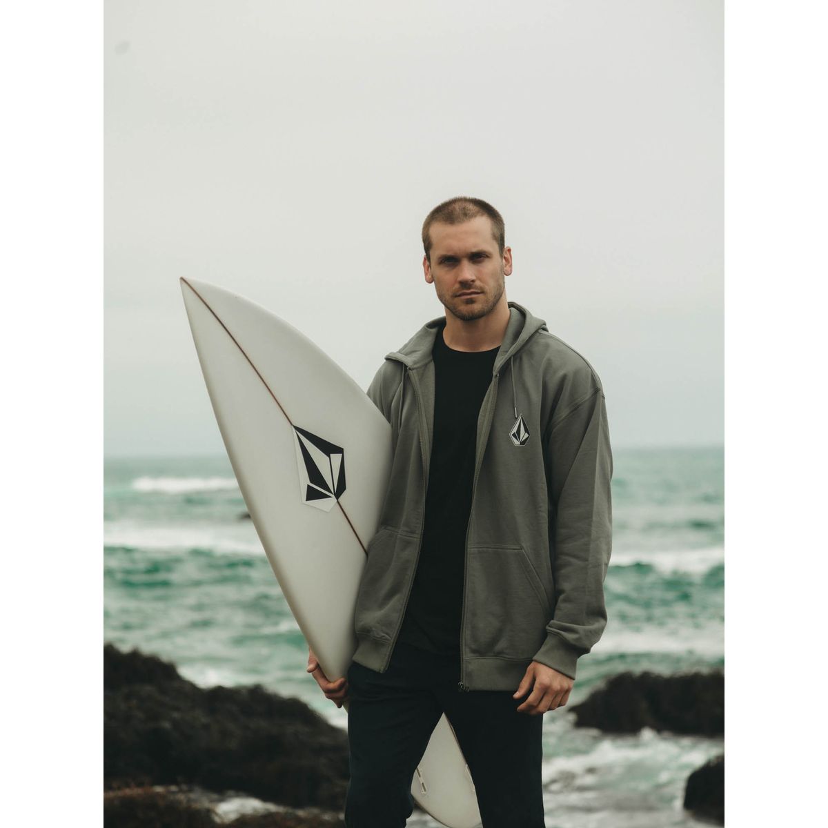 VOLCOM - Poleron FZ Tallows Zip Verde Hombre Volcom