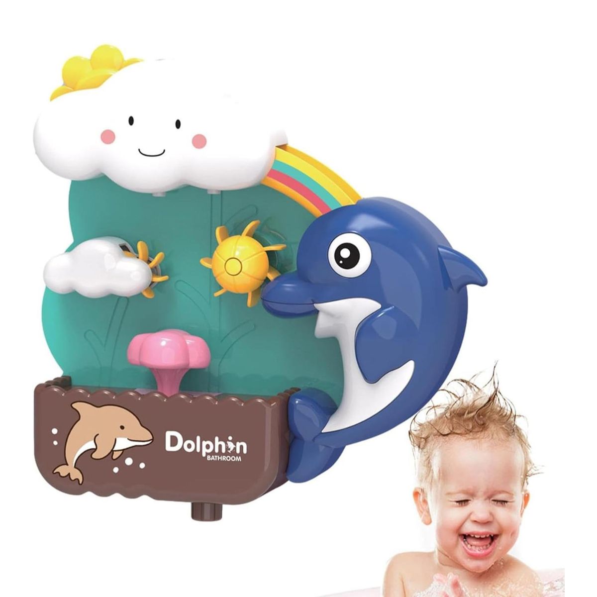 GENERICO - Juguete De Baño Infantil Interactivo Con Agua Cascada - Delfin