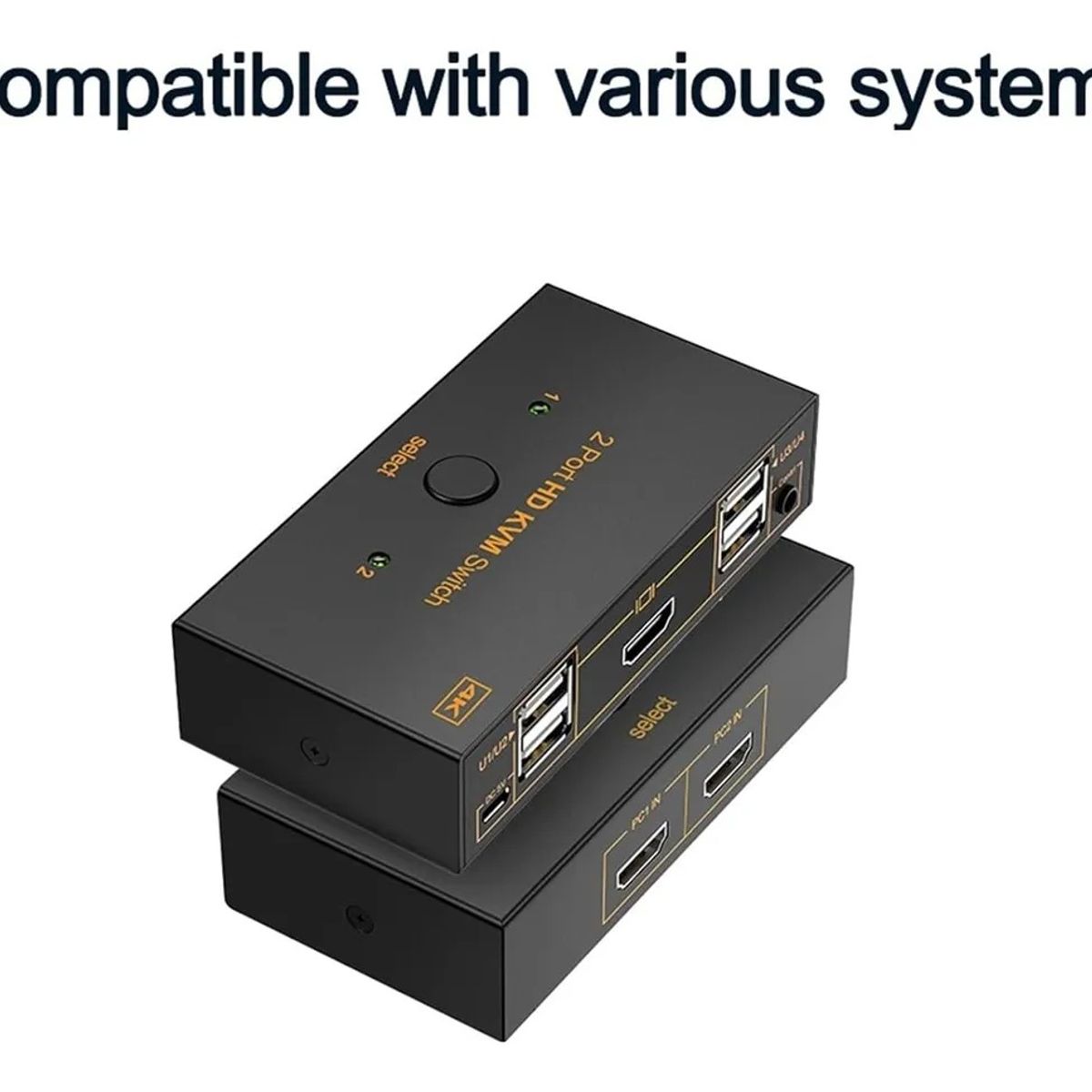 EVERSO - Conmutador Switch Interruptor Selector Kvm Hdmi 4k Usb