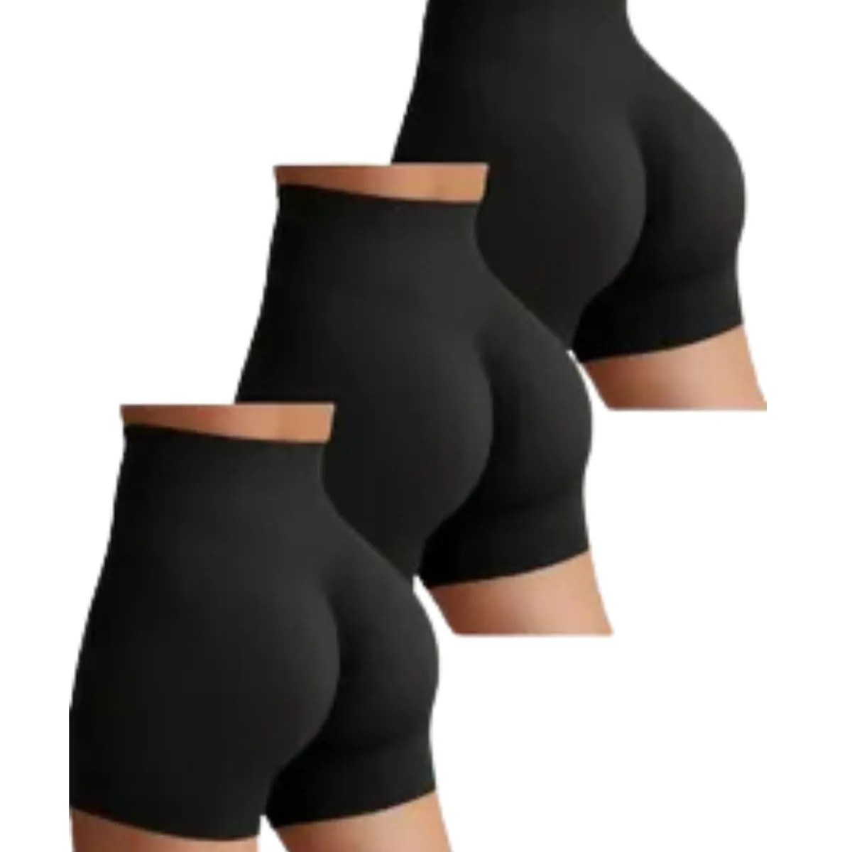 LOOK SHOP - Pack 3 Short Algodón Corto. Tipo Calza, Mujer. Gym. Colegio 485