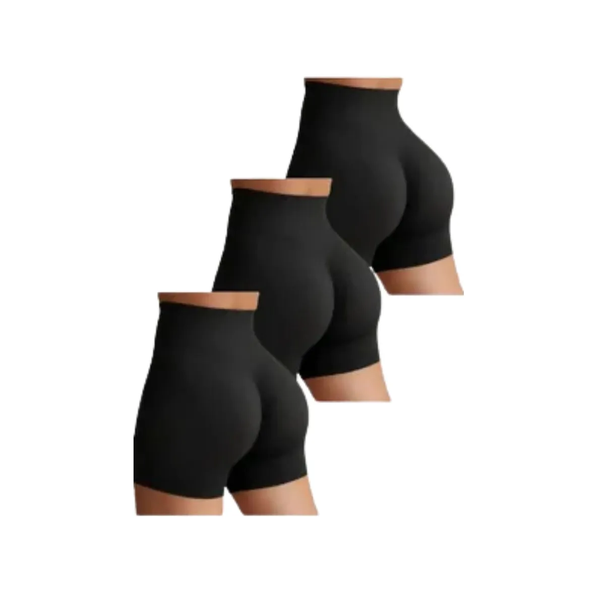 LOOK SHOP - Pack 3 Short Algodón Corto. Tipo Calza, Mujer. Gym. Colegio 485