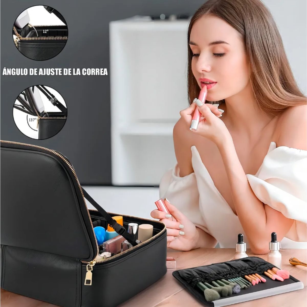 GENERICO - COSMETIQUERO CON ESPEJO LED 2026
