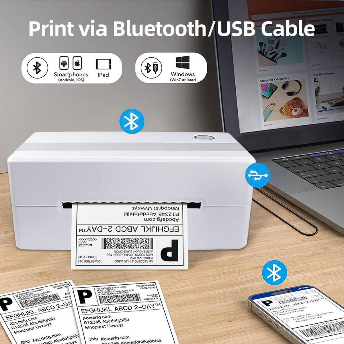 JAGIMA - Impresora Termica Etiquetas Adhesivas 100mm X 150mm Jagima Blanco